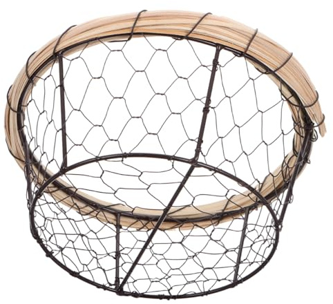 MAGICLULU Cestino Per Il Pane in Filo Metallico Da 19 Cm in Ferro Per Conservare Frutta E Verdura Decorazione Rustica Per La Cucina Portapane Multiuso Per La Casa