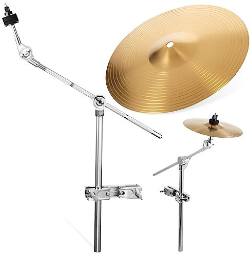 TEMPNAP Splash Cymbal Set Mit Mute Becken Und Verstellbarem Boom-ständer Für Schlagzeugübungen Für Üben Und Musikclubs