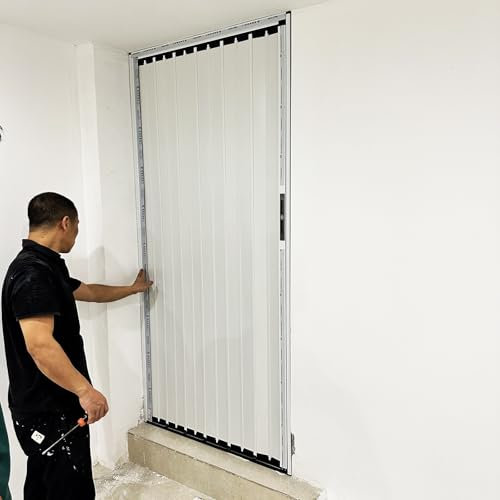 Falttür Falttüren Weiße Falttür Innentüren, 180 185 190 195 200 205 Cm Hoch, Falt Und Raumspartür Mit Zarge Komplett Für Kellereingang, Faltschiebetür Küchentür Badezimmertüren(75x185cm/29.5x72.8in)