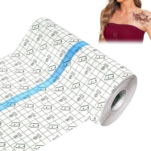 15CM X 5M Pansement Tatouage Waterproof, Bandage Transparent Imperméable, Film Protection Tatouage Bandage, pour Tatouages Protection, Douches, Sport