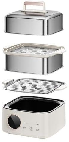 MQPALZKD Vaporera Eléctrica De Acero Inoxidable Multifuncional For El Hogar, Vaporera Eléctrica De Tres Capas For Estofado De Máquina De Desayuno