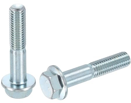 sourcing map Sechskantschrauben, M10-1,5 x 50 mm, metrischer Flansch, Teilgewinde, DIN 6921, Flanschschrauben, Sechskantschrauben, Karbonstahl, verzinkt, blau/weiß, 10 Stück