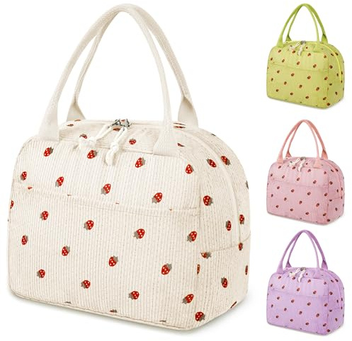 Lunchtasche Damen, Kleine Kühltasche für Unterwegs | Isoliert Lunchbag mit wasserdichtes/Öl-Futte Material,, Tragbar Lunch Tasche für Schule Arbeit Picknick Reise