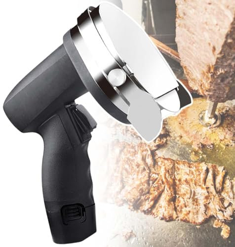 vnmudzeo Taglia Kebab Turco Portatile Senza Fili, Efficienza 60 kg/H, Affettatrice Elettrica Commerciale per Kebab Shawarma, 2800 Giri/Min