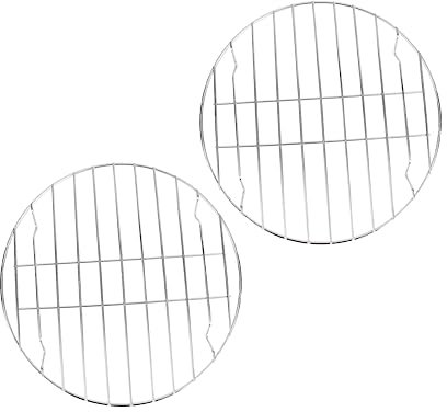 MUCKLILY 2pièces Côtes Acier Inoxydable Antiadhésive Ronde Barbecue Extérieur Et Maison