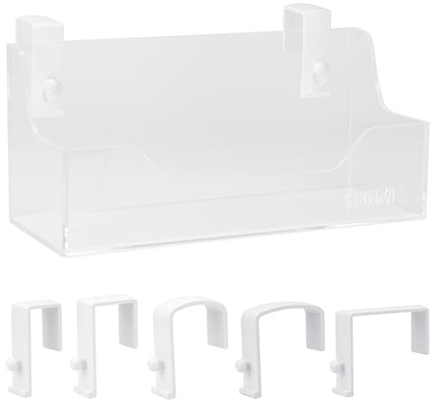 Bedside Caddy Hanging Storage Basket Little Size Plastic Beside Shelf Hang-on Storage Organizer for Collage Dorm Bunk Bed,Changing Table - Bedroom Essentials for Phone,Mini Speaker,Tissues (Clear)