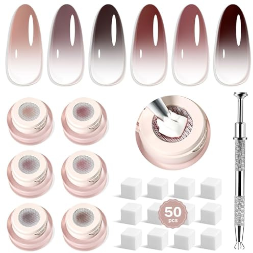 JODSONE 6 PCS Pat Painting Gel Nagellack Set für Französisch Blusher Maniküre DIY Nail Art