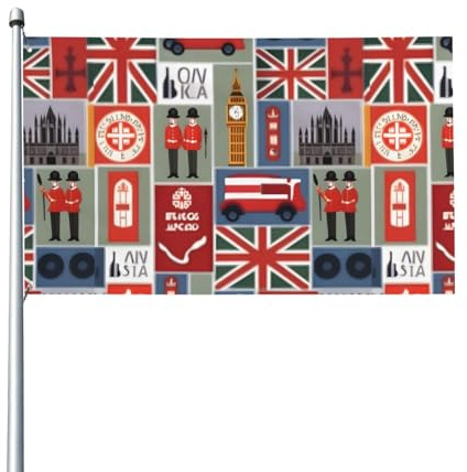 Bandera de Inglaterra con símbolos para exteriores, para patio, césped, decoración de fiesta, muestra con orgullo tu estilo
