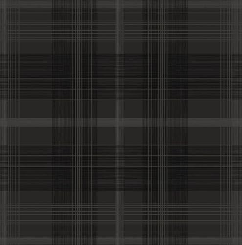 NextWall Stacy Garcia Crossroads Plaid Peel and Stick Wallpaper (Wrought Iron)