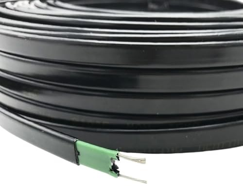 POQAX 1pc Heizdraht Wasserrohr Dach Frostschutz, Selbstregulierendes Heizkabel 12 24 110 220 Volt(12V 15W 15m)