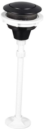 MagiDeal Repuestos para botón de descarga de inodoro, universal, redondo, de 38 mm, botón de un solo pulsador para tanque de inodoro, fácil de instalar para, Negro