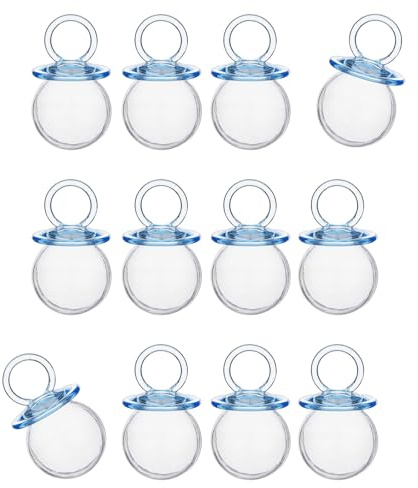 Mllepjdh 12 Stück Babyparty Süßigkeitsboxen in Schnullerform Transparente Flasche Mit Kunststoffstruktur Für Party Charme Und Dekoration Benötigt Tragbaren