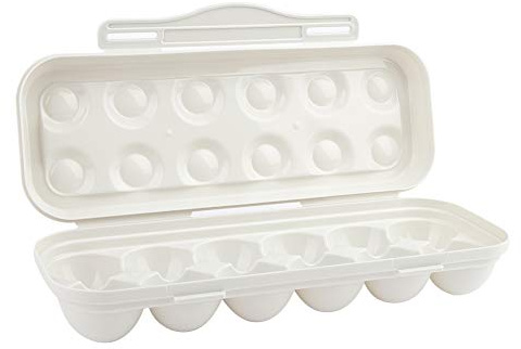 Mtlavishness Contenitore portauova in plastica Premium con coperchio ermetico Contenitore portauova impilabile per frigorifero e mobile da Grigio 30x11x6,5 cm