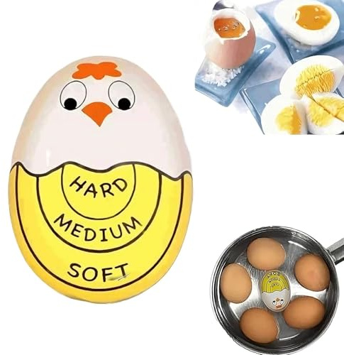 Äggklocka för tillagning (hår/medel/mjuk), återanvändbart, hållbart äggur, värmekänslig färgförändring äggtimer, för hem, skola, restaurang