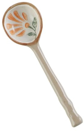 Cuchara Sopera de Cerámica Amarilla Estilo Japonés para Mesa