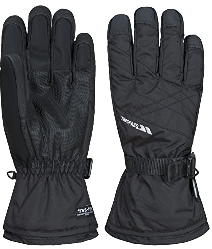 Trespass Mens Ski Gloves Snowboarding Black Warm Anti Pil Fleece Reunited II