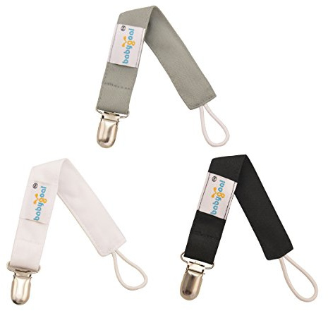 babygoal Baby White Black Pacifier Clips, 3 Pack Pacifier Holder Clips for Boys and Girls Fits for Most Pacifiers and Binkies MP01