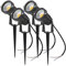 aulyun 4PCS Foco Proyector Exterior Foco COB LED con Estaca Lámpara Luz de Camino IP65 220V 5W LED Bombilla Exteriores para Jardín Aire Libre Césped Patio Blanco Cálido