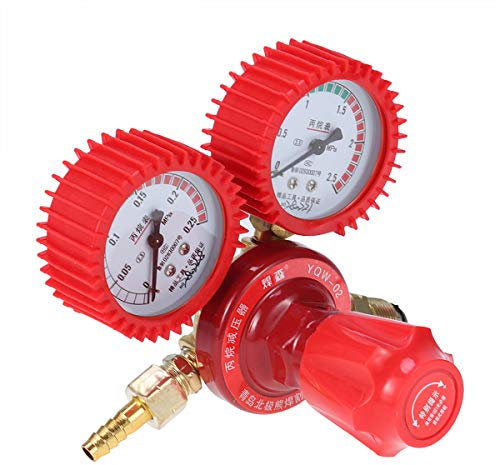 Ounona CO2 alta pressione regolatore gauge bombola del gas regolatore CO2 saldatura riduttore di pressione Dual gauge Mixed gas regolatore (rosso)