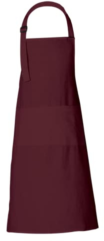RAJRANG Backschürze frauen 69 x 89 cm Küchen koch schürze aus reiner baumwolle 3 Taschen mit verstellbarem Halsriemen latzschürze herren zum Kochen, Restaurant, Malen Tawny Port Maroon