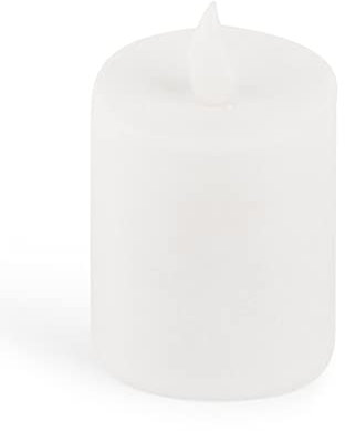 Lumino funebre a LED bianco con effetto tremolante, batterie incluse (candela permanente, 1 pezzo)