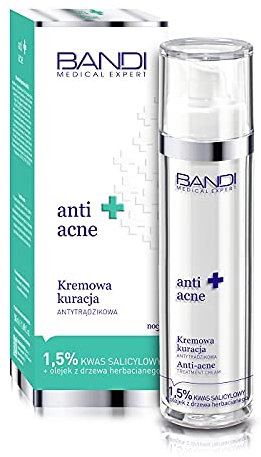 Bandi Crema Anti-acne Viso Opacizzante per Pelle Grassa con Acido Salicilico e Olio di Tea Tree Idratante e Purificante Riduce Imperfezioni Eccesso di Sebo