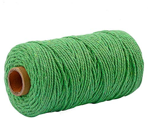 MoonyLI Makramee Schnur farbige Baumwollschnur 4 Stränge Twist Baumwollseil Naturbaumwollseil (3 mm x 100 Yard)