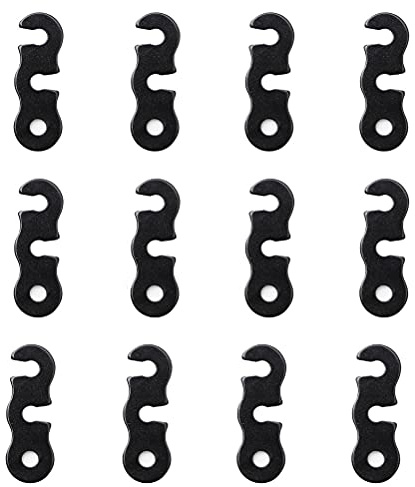 MiaLover Lot de 12 tendeurs de corde à vent en alliage d'aluminium - Accessoires de tente - Tendeur de tente - Tendeur de corde pour tente, extérieur, randonnée, camping, pique-nique (noir)