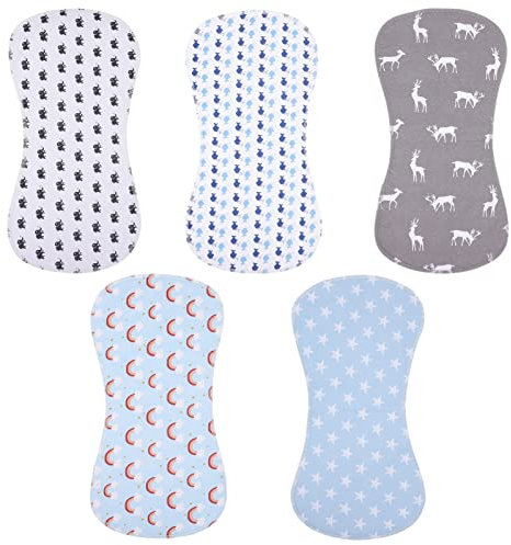 Toddmomy 5 Piezas paño eructo paño para eructar recién Nacido toallitas recién Nacidas Baberos de Bebe paños para eructar Infantil eructo de bebé de algodón Leche Anti-escupir hombreras