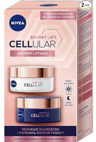 NIVEA 2er Pack Cellular Expert Lift Anti Faltcremes Set für Tag und Nacht SPF 30, 2x50ml