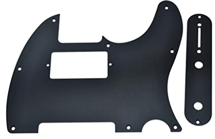 KAISH Tele Humbucker Schlagbrett aus Metall, eloxiert, mit Metall-Tele-Kontrollplatte und Schrauben für amerikanische/mexikanische Telecaster, Schwarz