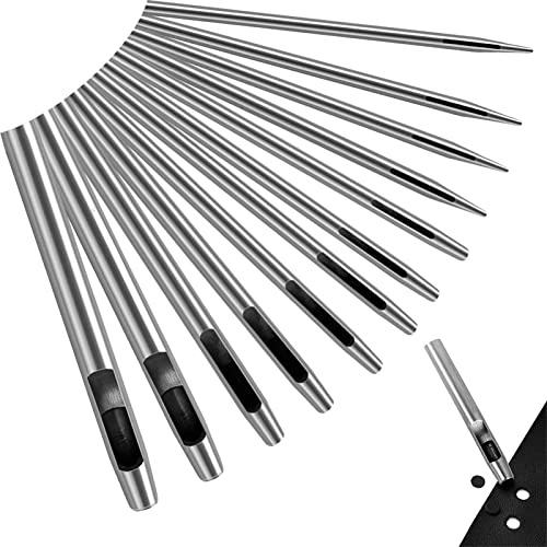 Fowybe 2 Pcs perforadoras para Cuero | Herramientas para perforar Agujeros Cuero 12 Piezas | Punzones y cinceles para Correa Reloj Cuero, Cuero, Correa Junta