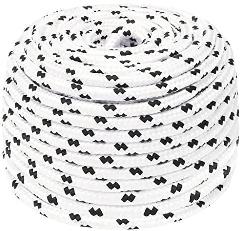vidaXL Cuerda para Barco Trenzada Navegación Amarre Deporte Camping Aire Libre Escalada Supervivencia Rescate Multiusos Poliéster Blanco