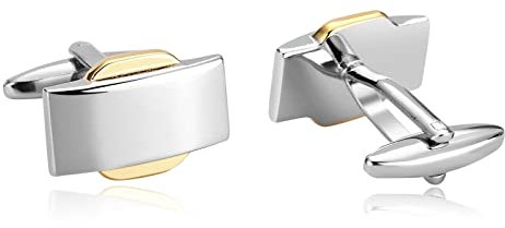 Trauzeugen-Geschenke-Manschettenknöpfe, Manschettenknöpfe, einzigartige Manschettenknöpfe aus Edelstahl, Silber, Gold, Hochzeit, rechteckig, für Herrenkleid, mit Gravur, mit Geschenkbox