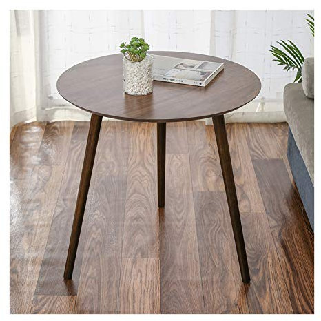 Sofa-Beistelltisch, moderner runder Holz-Beistelltisch, Beistelltisch, Wohnzimmer-Aufbewahrung, Kleiner Couchtisch, Walnussbrauner Tabletttisch