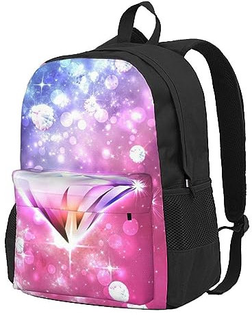 StOlmx Pretty Diamond Laptop Rucksack, Reiserucksack, Große Wickeltasche, Arzttasche, Schwarz , One size