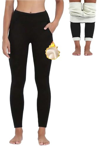 Merlvida Dam termisk fleece fodrade leggings vinter varma leggings för kvinnor tjocka byxor med hög midja ullfoder stretch sport leggings ladies long jogging pants skidbyxor yogabyxor