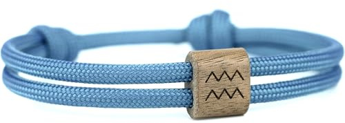 KOMIMAR Holz Sternzeichen Zodiac Armband in vielen Farben - Glücksbringer - Geschenkidee - Treibholz Gravurarmband - Wichtelgeschenke