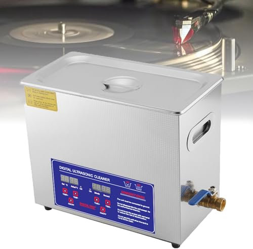 Cashwise Upgraded Ultrasonic Cleaner Professional Digital Lab Ultrasonic Vinyl Record Cleaner with Heater Timer for Jewelry Glasses Instruments Cleaning, 304 Stainless Steel,6L