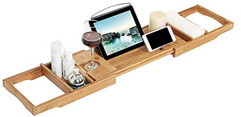 Tablett-Badewannen-Caddy, Badewannen-Tablett, Laptop-Bett-Schreibtisch, 100 % Großes Bambus-Badewannen-Tablett Zum Bett-Tablett, Badewannen- Und Bett-Tablett Für Eine Oder Zwei Personen, Badewannen-Z