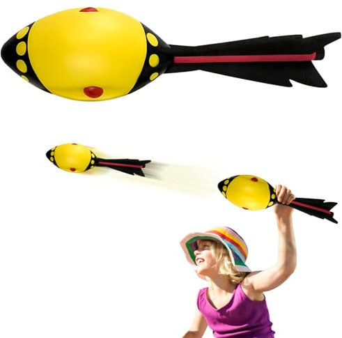 FainFun Vortex Aero, Rakete Aero aus Weicher Foam, Wurfrakete Outdoor Spaß für Groß und Klein, Rocket Whistler, Rocket Werfen Klassische Langstrecke, Wurfspielzeug für Strand, Pool, Garten (Gelb)