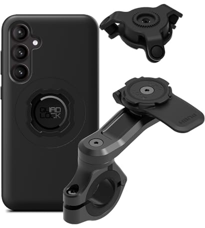 QUAD LOCK Lenker Handyhalterung PRO für Motorrad mit Vibrationsdämpfer und MAG Hülle für Galaxy S23 FE