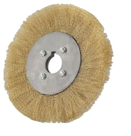 HEIBTENY Cepillo de alambre de cobre suave de 100 – 250 mm, suave y plano, disco de pulido, para lijadora, pulidora de superficies, herramienta de limpieza (200 mm x 32 mm)