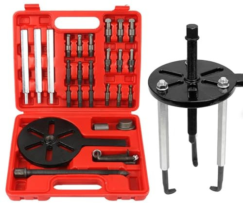Yuiturt 21-in-1 Bearing Puller Kit, Multifunctional Bearing Removal Tool with 3 Curved Jaws, Inner Hole Extractor, Gear Puller Set with Carrying Case, Bearing Separator and Blind Bearing Puller