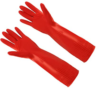 Healeved Clean Dishwashing Gloves Latex Dishwashing Gloves for Kitchen Cleaning Inner Plush for Scrubbing Dishes for Easy Washing up