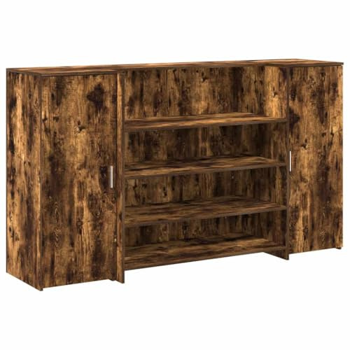 vidaXL Empfangstheke Räuchereiche 180x50x103,5 cm Holzwerkstoff, Empfangstresen, Salon Empfangstheke, Kassentheke, Empfangstisch, Büro Empfangstheke