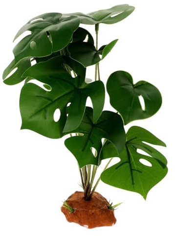 FONDOTIN Pianta Artificiale Per Rettili e Terrari, Decorazione Vegetale Rettiliana Resistente Per Habitat Naturalistico, Ornamento Per Acquari e Nascondiglio Per Lucertole e Anfibi