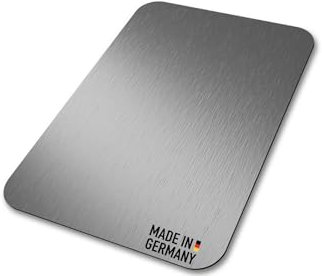 BEHE - Tagliere in acciaio inox, prodotto in Germania, tagliere igienico, antiscivolo, per la cucina, per alimenti, antibatterico e privo di BPA (set da 1 senza maniglia)