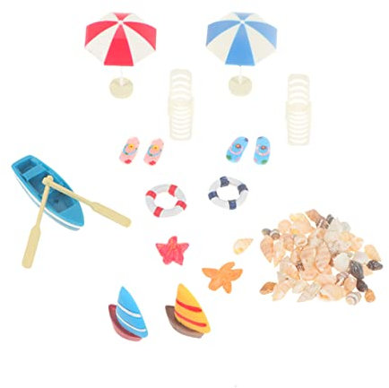 IMIKEYA 1 Set 13 Stück Mini Strandornamente Dekorationsornamente Für Miniatur Strandzubehör Spielzeughaus Zubehör Mini Strandspielzeug Aus Holz