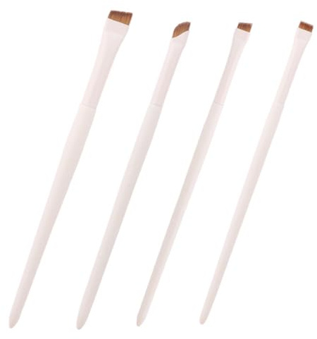 Healeved 4 Stück Eyeliner und Augenbrauenpinsel aus Kunstfasern mit Flachem Eyelinerpinsel Feinem Detailpinsel für Damen Make Up Reisezubehör